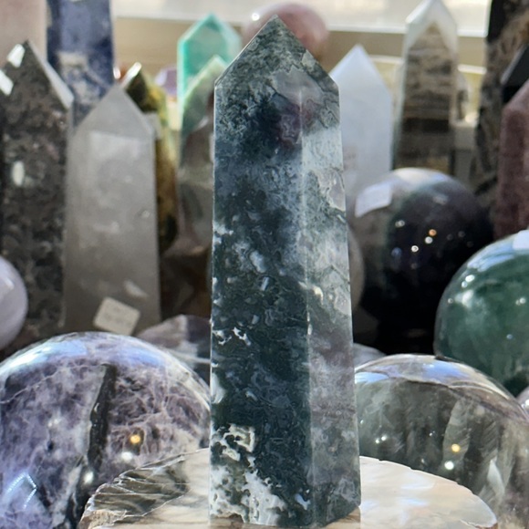 🔥SALE🔥 Moss Agate Crystal Tower! - Picture 4 of 11